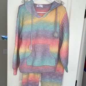 MS.BLING Sherbet 2 Piece Hooded Sweatsuit Size S/M